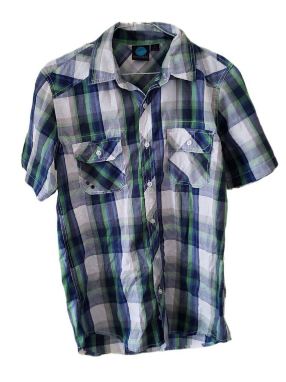 Burnside Men's Multi-Color Button Down Short Sleeve Shirt with Pockets